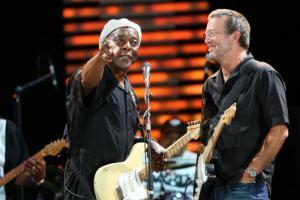 Buddy Guy and Eric Clapton at the Crossroads Guitar Festival, another benefit for the Crossroads Centre