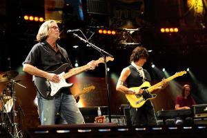 Eric Clapton with Jeff Beck at Crossroads Guitar Festival