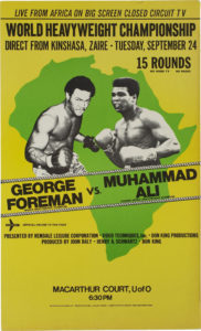 The promotional poster for the Rumble in the Jungle