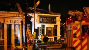 The tail of the police helicopter that crashed into the roof of The Clutha Vaults Pub in Glasgow the-tail-of-the-police-helicopter-that-crashed-into-the-roof-of-the-clutha-vaults-pub-in-glasgow-no