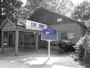 Club Ebony with the Blues Trail Marker in Indianola, Mississippi