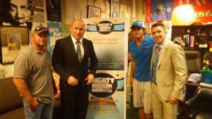 from left to right: Jason Fratesi, Rob Mortimer, Steve Azar, and Will Coppage, the keyboard player for Goofy Boots. Photo by Warren Hines