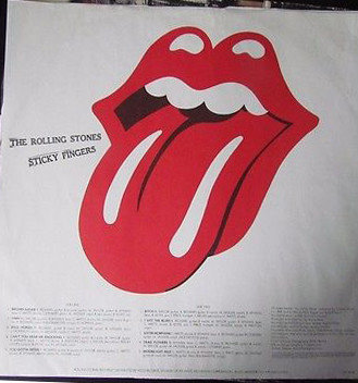 The original Tongue and Lips logo first appeared on the inside sleeve of the Rolling Stones Sticky Fingers' Vinyl in 1971