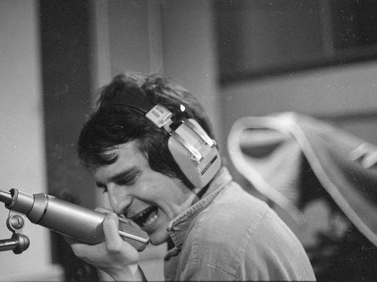 Alex Chilton on the mic at Ardent Studios Photo-Patricia Rainer