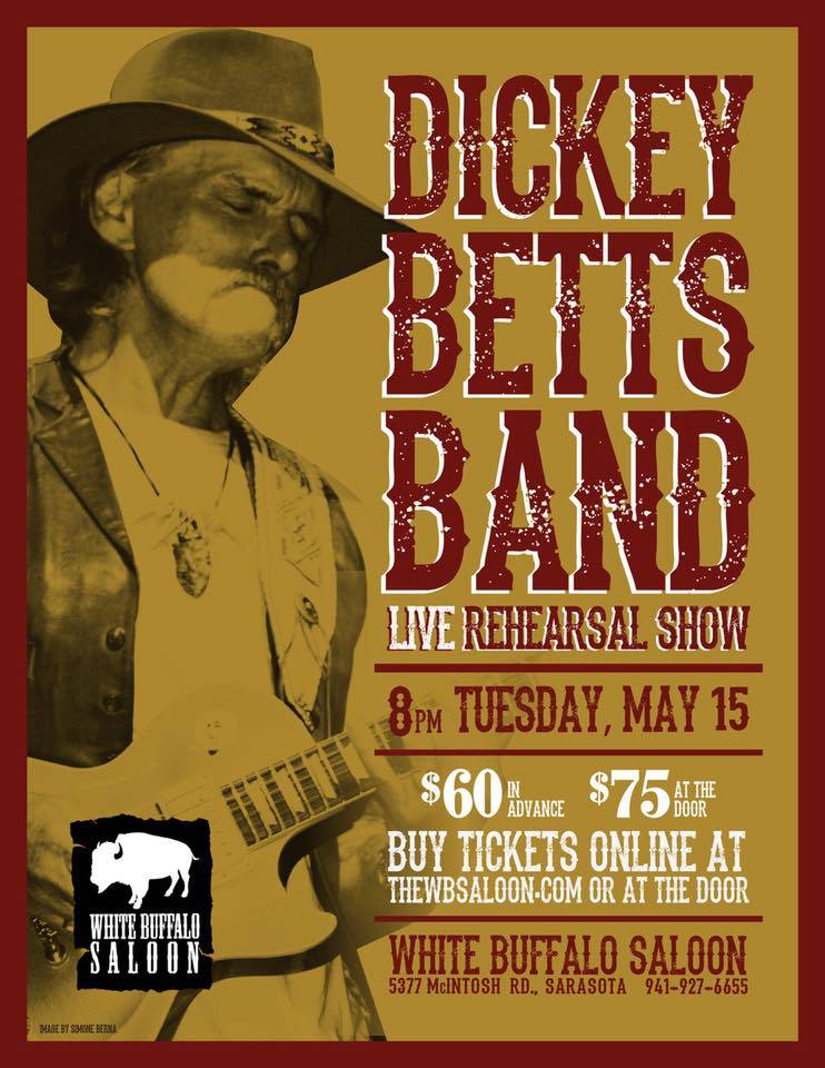 Dickey Betts rehearsal show ad