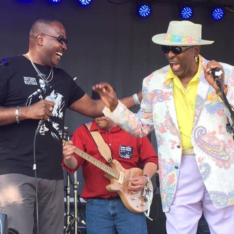 Eddy Clearwater with Joseph Morganfield Westmont Blues Festval - Lynn Orman Weiss